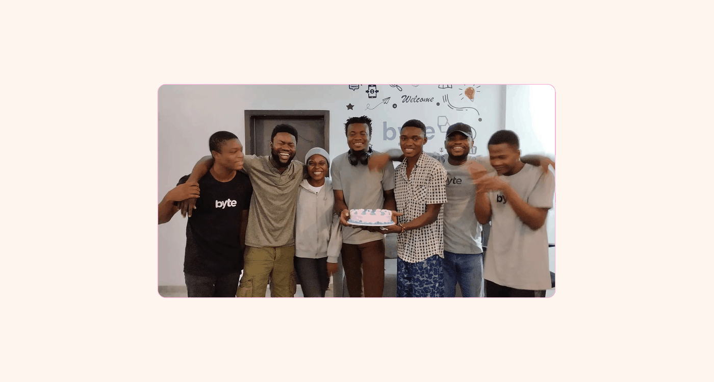 Byte team celebrating a milestone